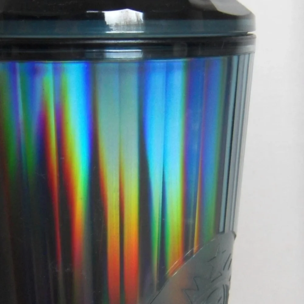 NEW STARBUCKS IRIDESCENT OCEAN BLUE KALEIDOSCOPE FACETED DOMED VENTI TUMBLER CUP